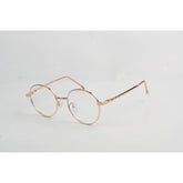 rose gold round metal eyeglasses