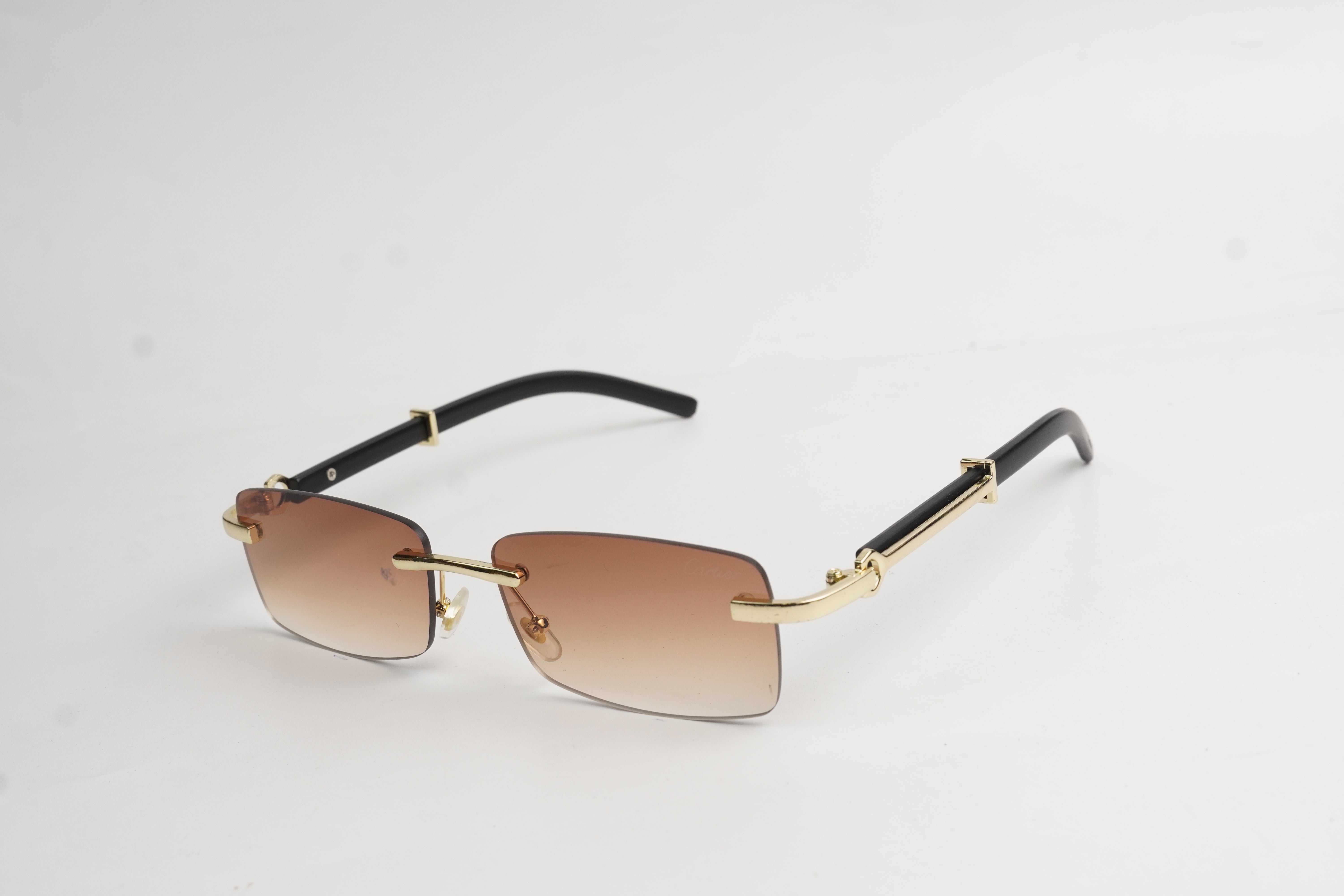 Cartier-Rimless-Metal-Rectangle-Sunglasses