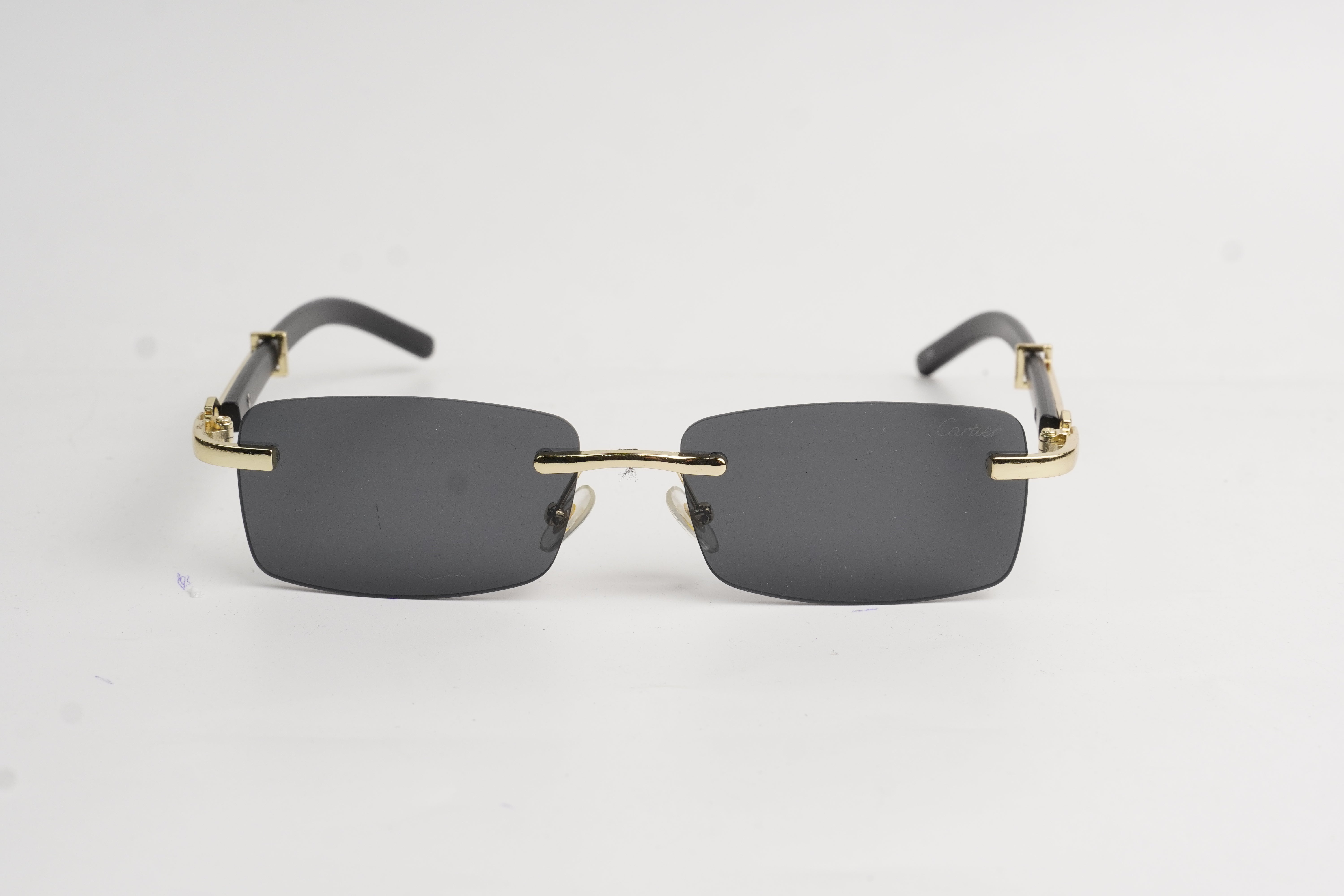 Cartier-Rimless-Metal-Rectangle-Sunglasses