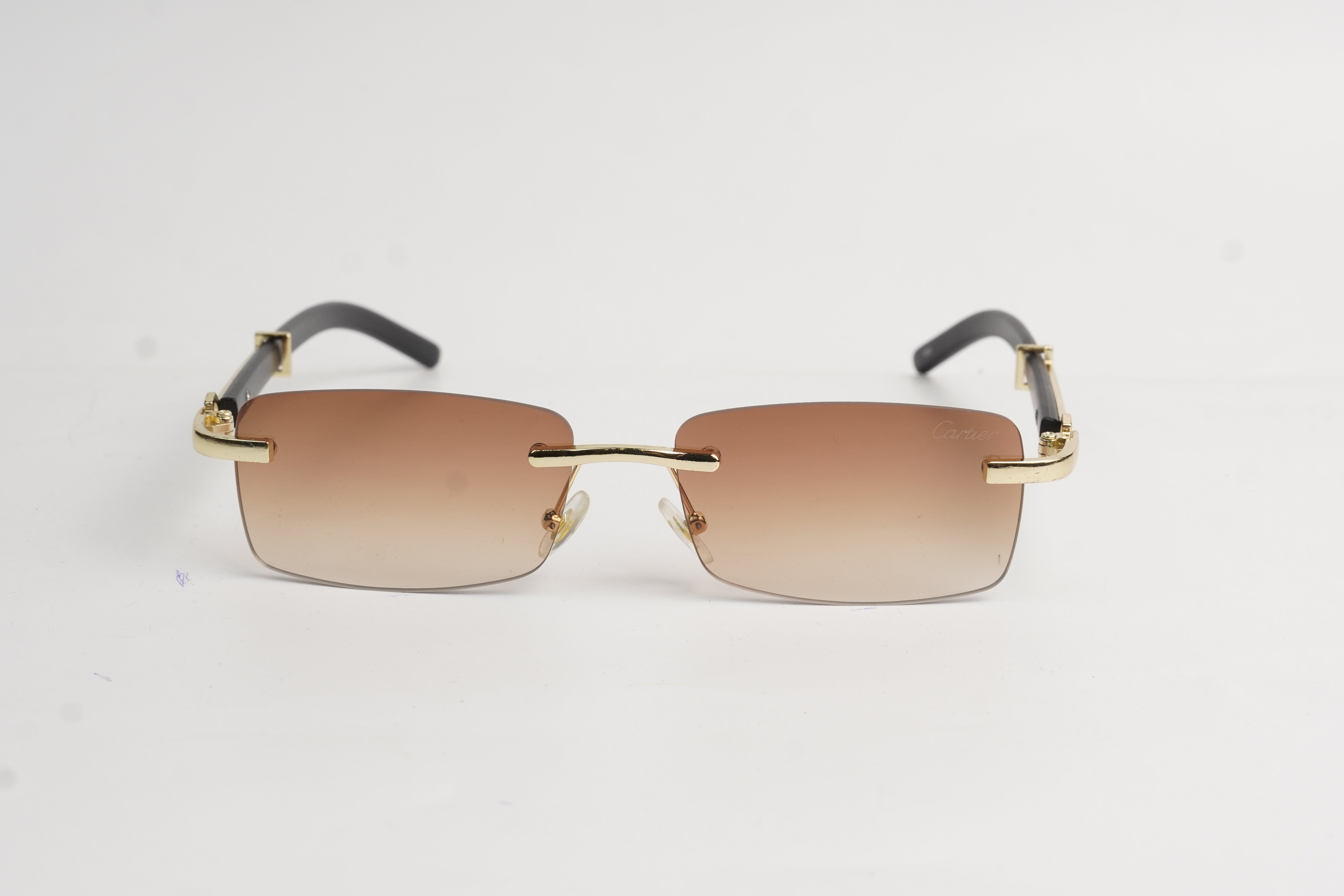 Cartier-Rimless-Metal-Rectangle-Sunglasses