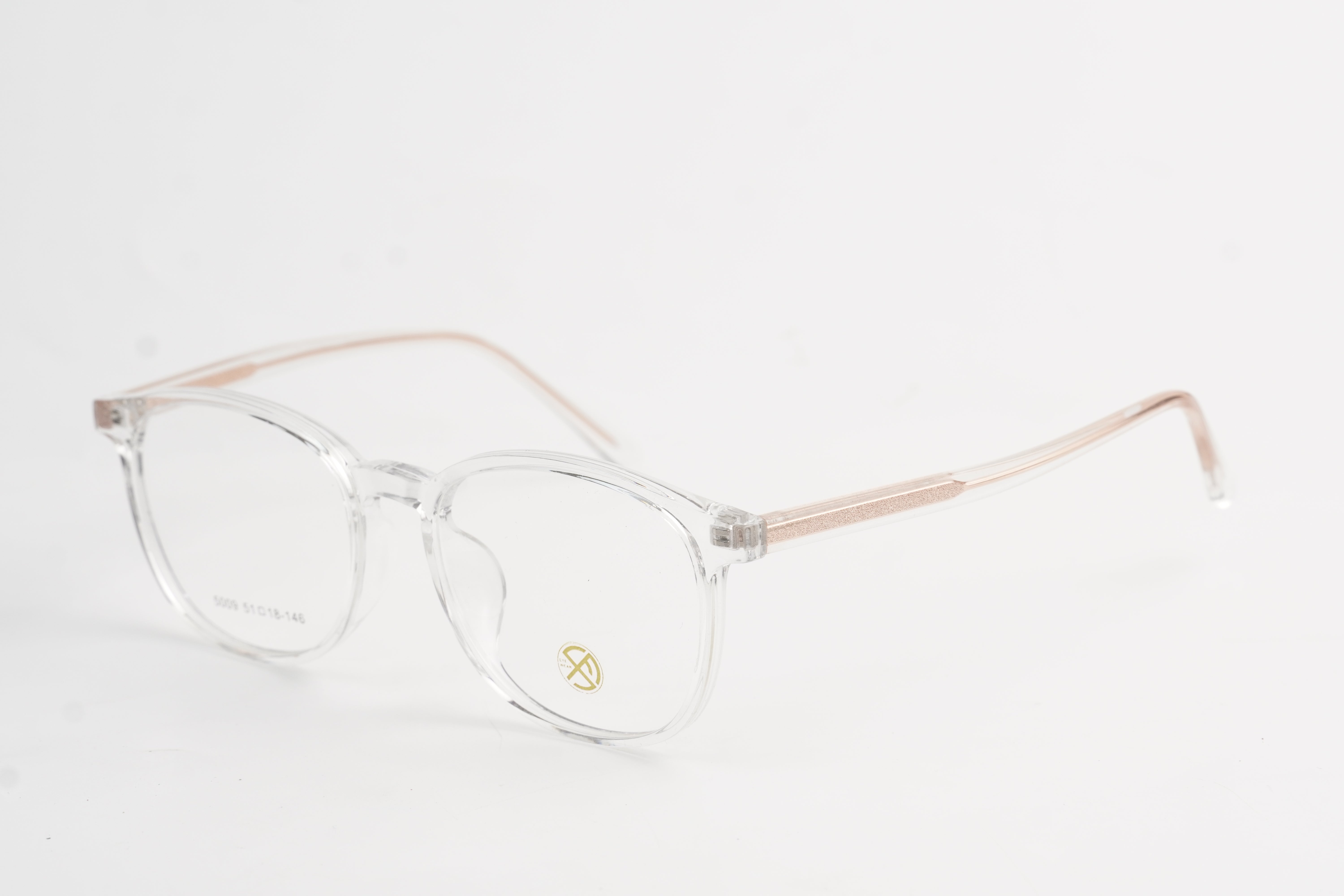 Korean2.0-5009-Acetate-Transparent-Gold-Square