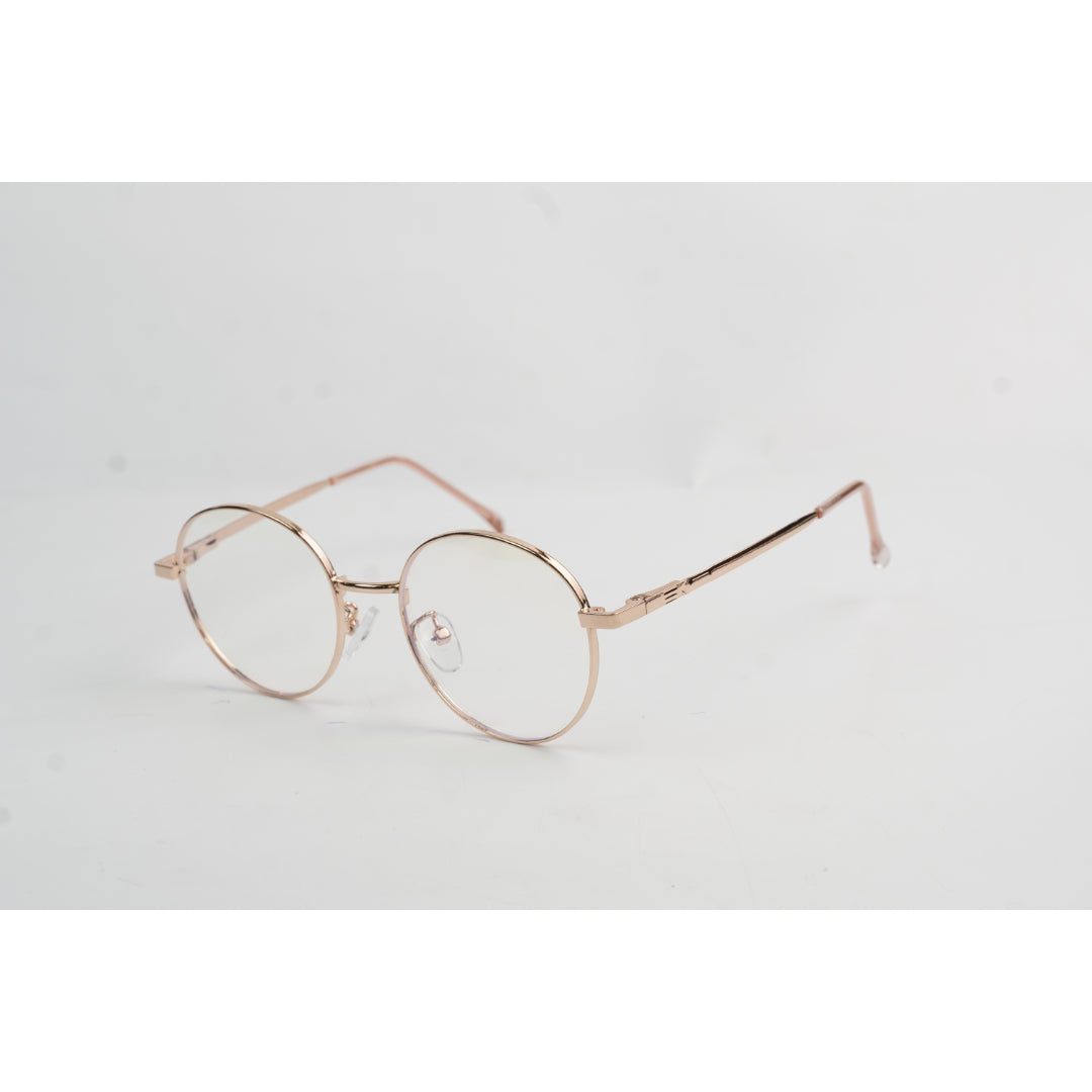 rose gold round metal eyeglasses