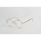 rose gold round metal eyeglasses