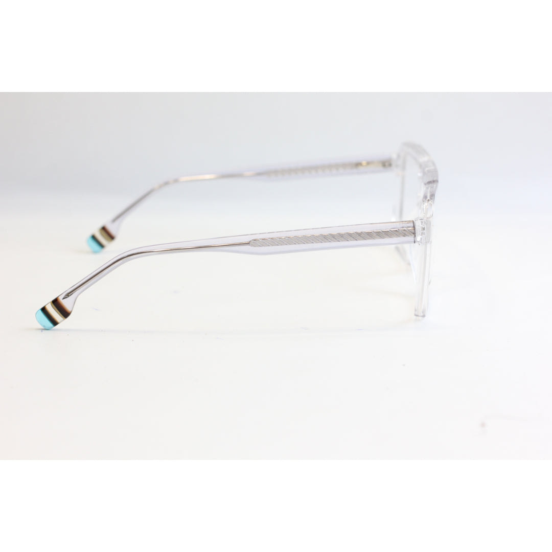 AKSDAR-0028-Greyish Transparent-Double bridge-Square-Acetate-Screen protection