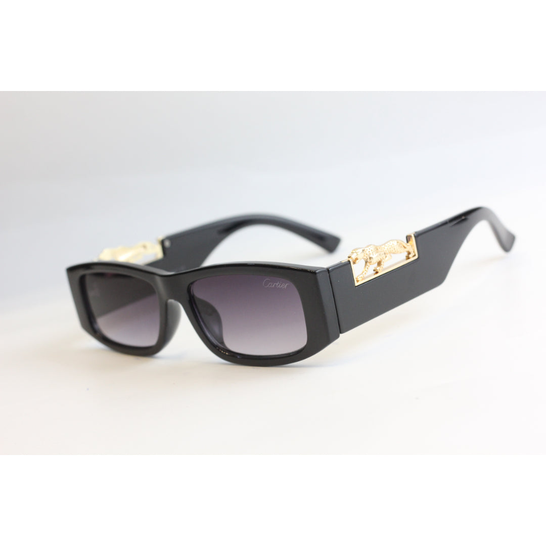 Cartier  – CA6046 - Black Gradient - Golden - Acetate - Rectangle - Sunglasses - Eyewear