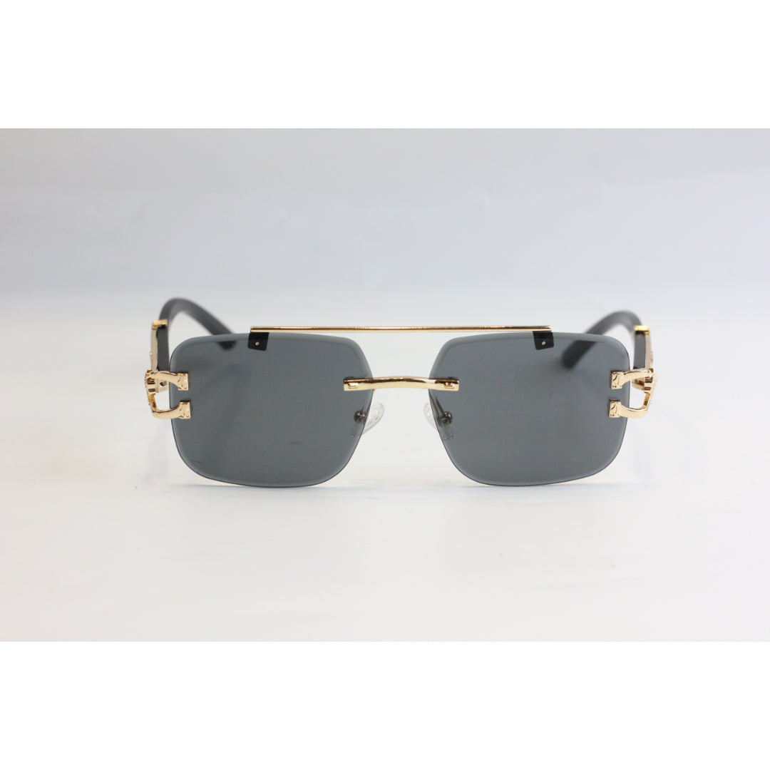 Panther - R87 - Golden - Rimless - Metal - Square - Sunglasses - Eyewear